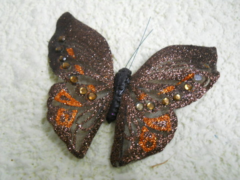 Farfalle x 12 Bronzo  Brillante cm. 18 x 11 - Sconti per Fioristi e Aziende