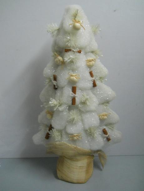 Albero di Natale H 72 cm. - Sconti per Fioristi e Aziende - in Ovatta Decorato Marzapane