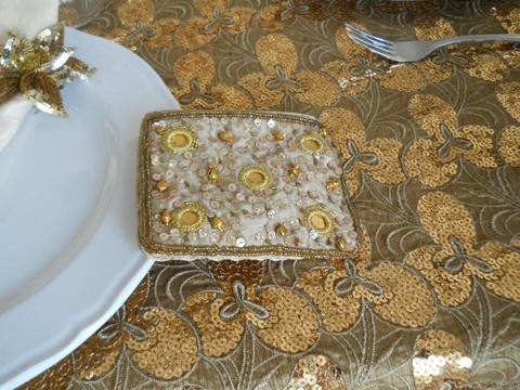 Telo Paillettes Oro mt.3x 1,40  - Sconti per Fioristi e Aziende - Decoro paillettes a fiiori