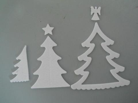 Albero di natale in feltro  - Sconti per Fioristi e Aziende - bianco e rosso H 13,5 set x 5