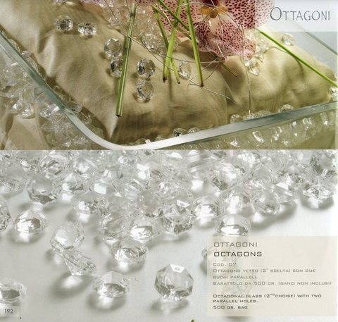 Diamanti Ottagonali Trasparenti gr. 500 - Sconto per Fioristi e Aziende GH Blister