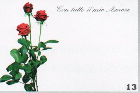 Bigliettini Rose per San Valentino cm.9,5 x 6,3 - Sconti per Fioristi e Aziende
