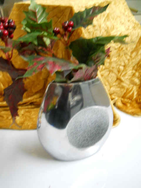 Vaso Metal Argento lucido - Sconti per Fioristi e Aziende - alto cm. 20