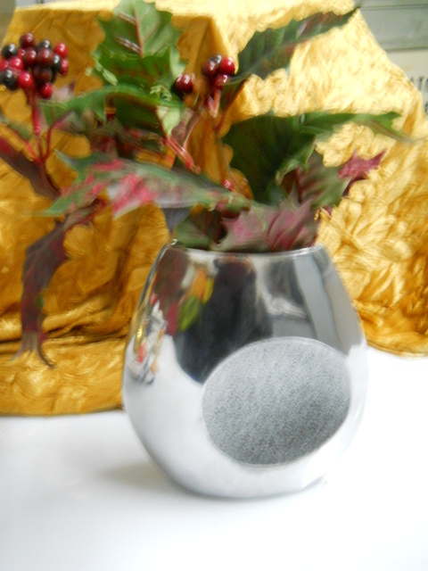 Vaso Metal Argento lucido - Sconti per Fioristi e Aziende - alto cm. 20