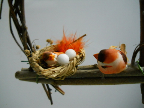 Uccellini su dondolo con nido Conf. x 6  - Sconti per Fioristi e Aziende