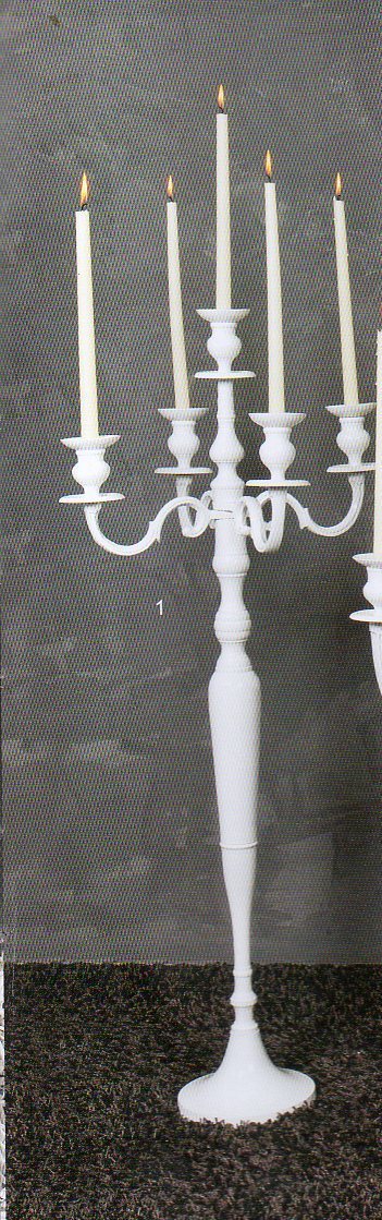 Candelabro H 120  cinque luci  - Sconti per Fioristi e Aziende - Bianco - Oro - Silver