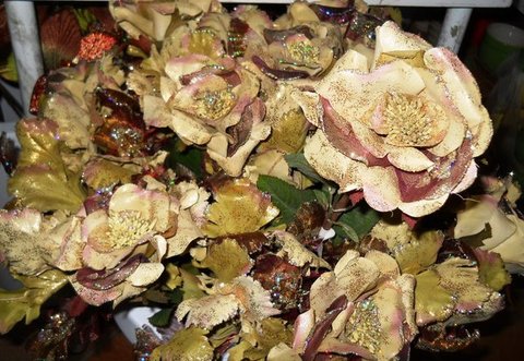 Rosa Artificiale Natalizia in poliestere - Mod. Sheer - Sconti per Fioristi e Aziende