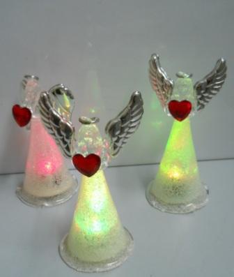 Angeli in vetro e argento  con luce - Sconti per Fioristi e Aziende