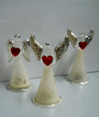 Angeli in vetro e argento  con luce - Sconti per Fioristi e Aziende