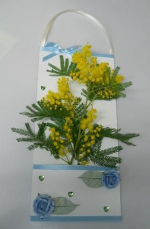 Busta mimosa x 10 con cuoricini H 37,5 x 16.5  - Sconti per Fioristi e Aziende