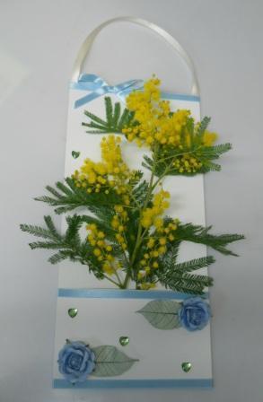 Busta mimosa x 10 con cuoricini H 37,5 x 16.5 - Sconti per Fioristi e Aziende
