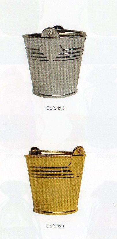 Secchiello bomboniera H 6 x 6 Oro - Argento - Sconti per Fioristi e Aziende