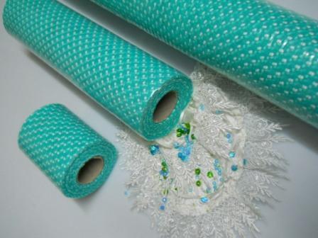 Tulle Tiffany H 10 X 25 metri - Sconti per Fioristi e Aziende - Floccato a pois