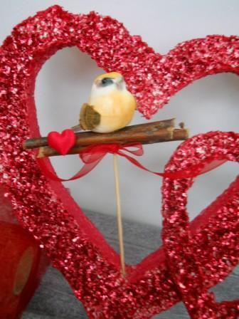 Pick Uccellini H 16 con cuore  Articolo per San Valentino - Sconti per Fioristi e Aziende