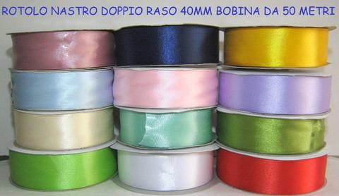 Nastro Doppio Raso H 40  - Sconti per Fioristi e Aziende - Nastro da 50 mt