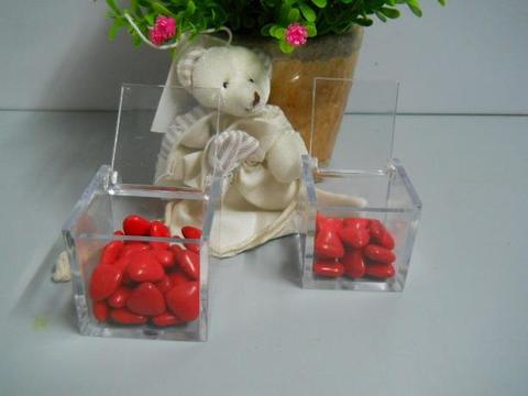 Cubetto plexiglass per bomboniera in 4 misure per fioristi e wedding