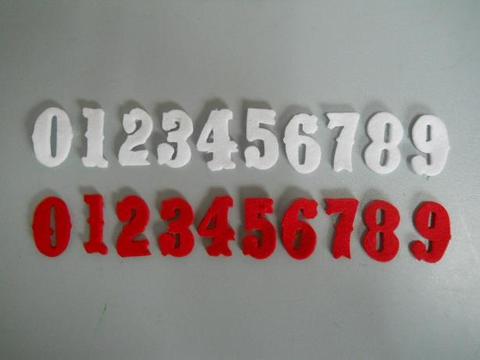 Numeri in feltro H 3 cm. Conf. da 10 Numeri singoli - Sconti per Fioristi e Aziende