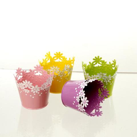 Vaso Fiorito dm. 12 in latta traforata in 4 colori - Sconti per Fioristi e Aziende