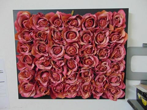 Quadro roseto  cm. 55 x 45 con 48 rose