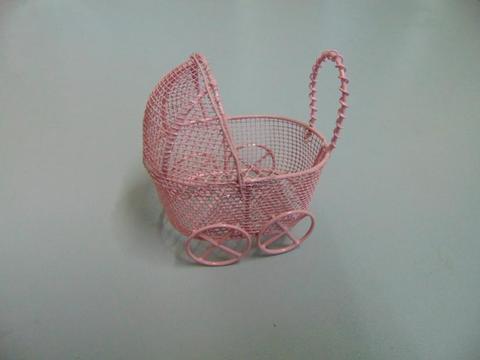 Bomboniera Culletta  Rosa in metallo cm. 7 x 5 H 7