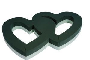 Cuore Doppio Aperto x 2 Pz - Sconti per Fioristi e Aziende Ydro misura cm. 57 x 38