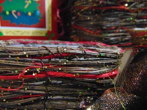 Cesti Sea Grass x 3 rosso - Sconti per Fioristi e Aziende -  glitterati 3 modelli