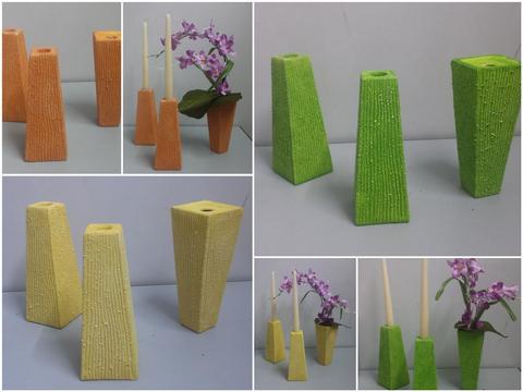 Vaso piramide H 20 in 3 colori - Sconti per Fioristi e Aziende