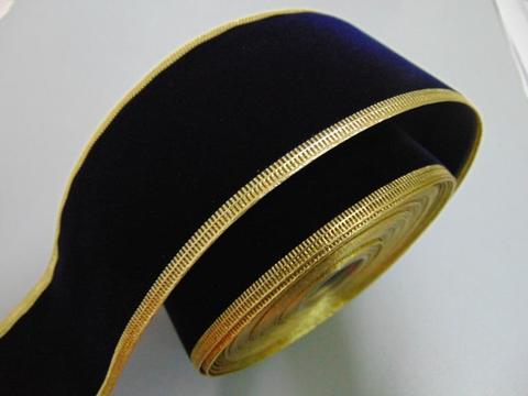 Nastro velluto nero bordo oro - Sconti per Fioristi e Aziende - Rotolo H 60 da 10 metri