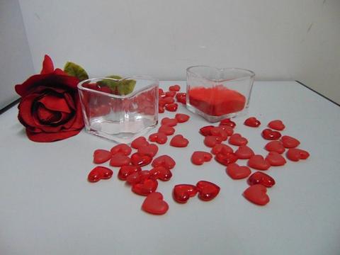 Cuori in vetro trasparente H 6 cm. 10 - Sconti per Fioristi e Aziende