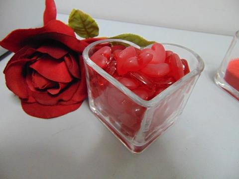 Cuori in vetro trasparente H 6 cm. 10 - Sconti per Fioristi e Aziende