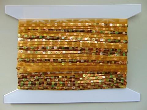 Passamaneria Organza con paillettes quadre vendita al metro - Sconto per Fioristi e Aziende