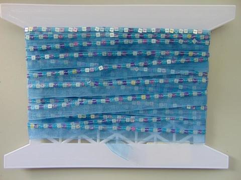 Passamanera Organza al mt. - Sconti per Fioristi e Aziende - con paillettes quadre vendita