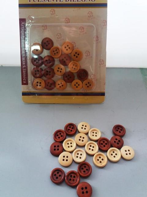 Bottoni in legno x 20 Ass. in vari colori - Sconti per Fioristi e Aziende
