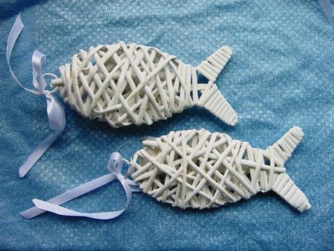Pesce in vimini intrecciato - Sconti per Fioristi e Aziende - cm. 21x10
