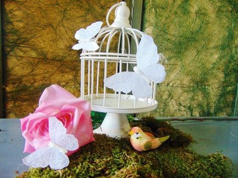 Farfalle x 12 Bianco confetto con clip - Sconti per Fioristi e Aziende