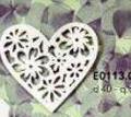 Cuore legno bianco decorato Dm. 40 e Dm. 50 Articolo per San Valentino - Sconti per Fioristi e Aziende