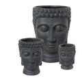 Vaso Budda x 3 Nero Opaco  - Sconti per Fioristi e Aziende  - Fibercly H 50 / 34 / 24