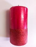 Moccolo Glitterato H 12 Dm 6 in colori Oro/Rosso - Sconti per Fioristi e Aziende