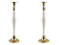 Candelabro singolo x 2 H 60 - Sconti per Fioristi e Aziende  - Bianco e Oro in alluminio