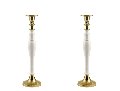 Candelabro singolo x 2 H 47 - Sconti per Fioristi e Aziende  - Bianco e Oro in alluminio