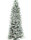 Albero Slim Aspen Snow c/led - Sconti per Fioristi e Aziende - H 180/210/240 in PE innevato