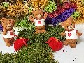 Orsetti Teddy Love x 3  - Sconti per Fioristi e Aziende - H 10 in ceramica