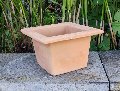 Vaso quadro terracotta con bordo -  Sconto per Fioristi e Aziende - H 9 - 14x14