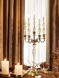 Candelabro in alluminio H 59 - Sconti per Fioristi e Aziende  - A 5 fuochi Bianco e Oro