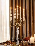 Candelabro in alluminio H 76 - Sconti per Fioristi e Aziende  - A 5 fuochi Bianco e Oro
