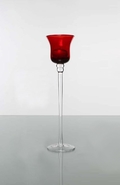 Candeliere Vetro Rosso H 30 mod. Julio - Sconti per Fioristi e Aziende