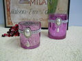 Porta candela in vetro ametista con gemma in 2 misure - Sconti per Fioristi e Aziende