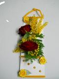 Busta mimosa x 10 fiori vetro H 37,5 x 16,5 con tasca  - Sconti per Fioristi e Aziende