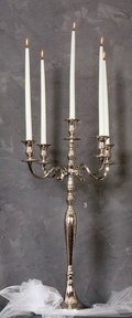 Candelabro H 75 cinque luci - Sconti per Fioristi e Aziende -  Bianco - Oro - Silver