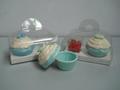 Cupcake Ceramica c/ tortina   - Sconti per Fioristi e Aziende  - Box PVC trasparente